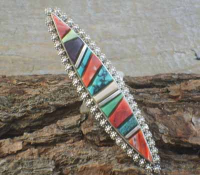 Native American Channel Work Ring- sz 8 1/2